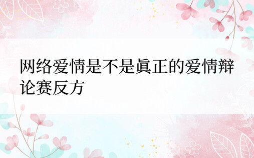 网络爱情是不是真正的爱情辩论赛反方